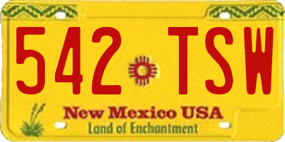 NM license plate 542TSW