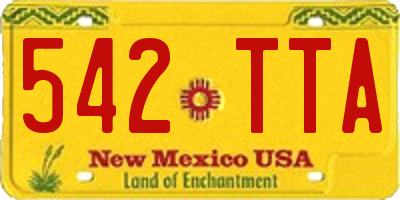 NM license plate 542TTA