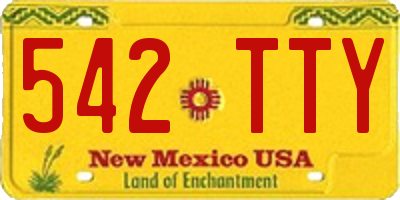 NM license plate 542TTY
