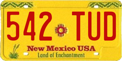 NM license plate 542TUD