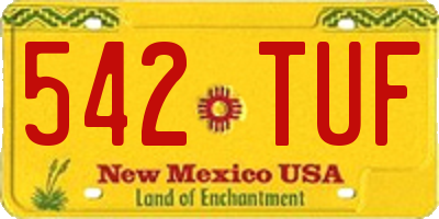 NM license plate 542TUF