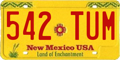 NM license plate 542TUM
