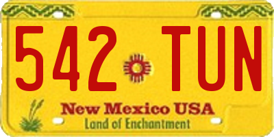 NM license plate 542TUN