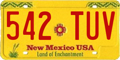 NM license plate 542TUV