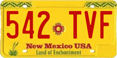 NM license plate 542TVF