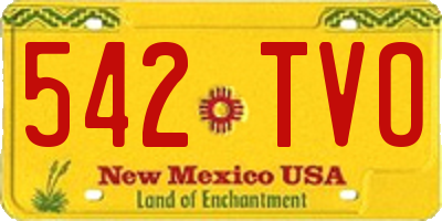 NM license plate 542TVO