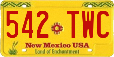 NM license plate 542TWC