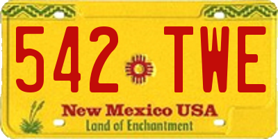NM license plate 542TWE