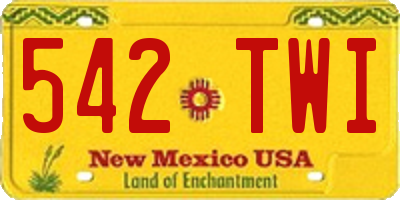 NM license plate 542TWI
