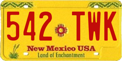 NM license plate 542TWK