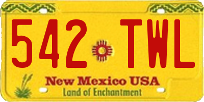 NM license plate 542TWL
