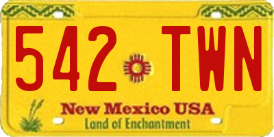 NM license plate 542TWN