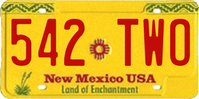 NM license plate 542TWO
