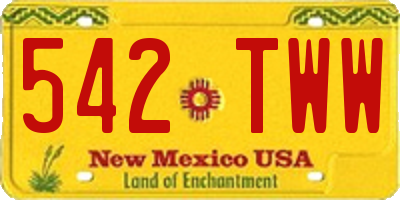 NM license plate 542TWW