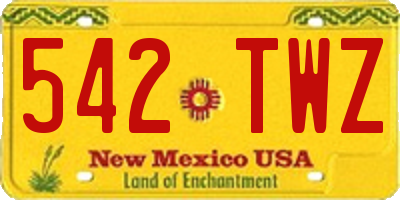 NM license plate 542TWZ