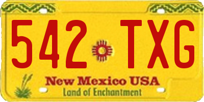 NM license plate 542TXG