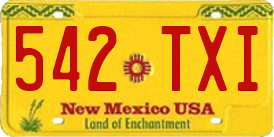 NM license plate 542TXI