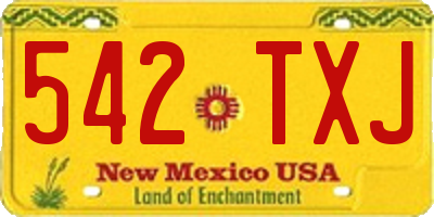 NM license plate 542TXJ