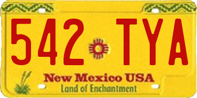 NM license plate 542TYA