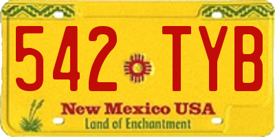 NM license plate 542TYB
