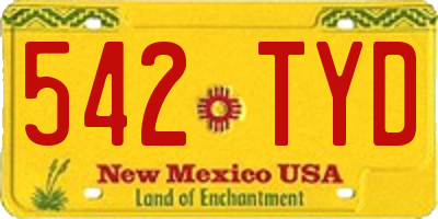 NM license plate 542TYD