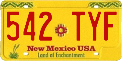 NM license plate 542TYF