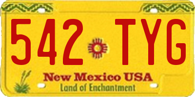 NM license plate 542TYG