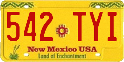 NM license plate 542TYI