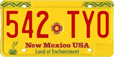 NM license plate 542TYO