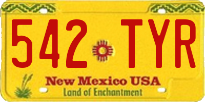 NM license plate 542TYR