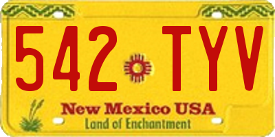 NM license plate 542TYV