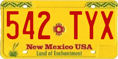 NM license plate 542TYX