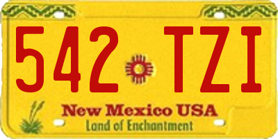 NM license plate 542TZI