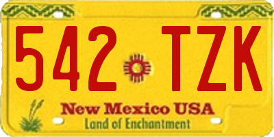 NM license plate 542TZK