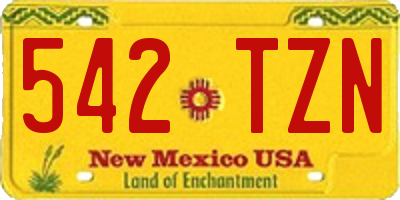 NM license plate 542TZN