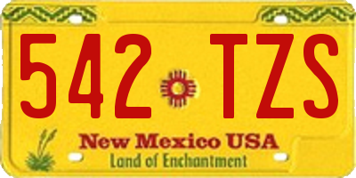 NM license plate 542TZS