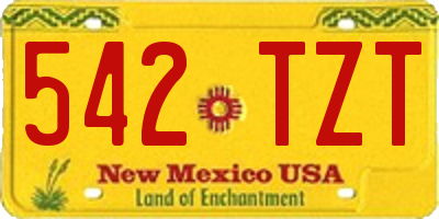NM license plate 542TZT