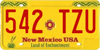 NM license plate 542TZU