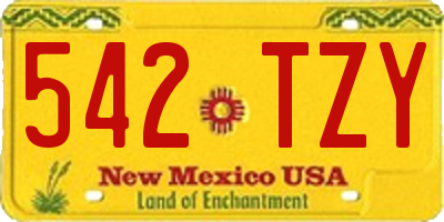 NM license plate 542TZY