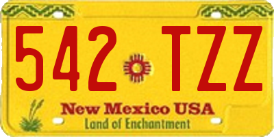 NM license plate 542TZZ