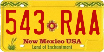 NM license plate 543RAA