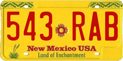 NM license plate 543RAB
