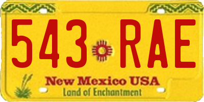 NM license plate 543RAE