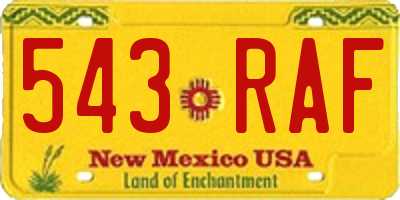 NM license plate 543RAF
