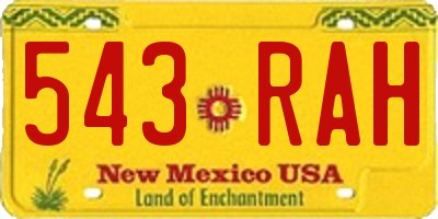 NM license plate 543RAH