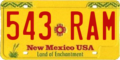 NM license plate 543RAM