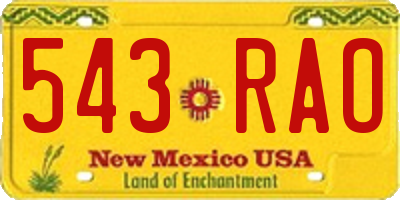 NM license plate 543RAO