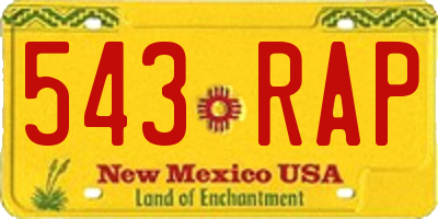 NM license plate 543RAP