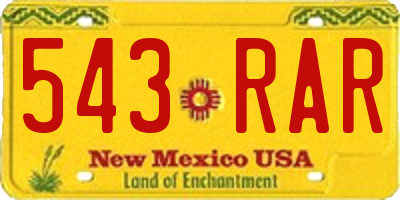 NM license plate 543RAR