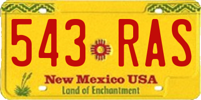 NM license plate 543RAS